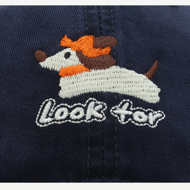 走るリ犬刺繍 ベースボールキャップ